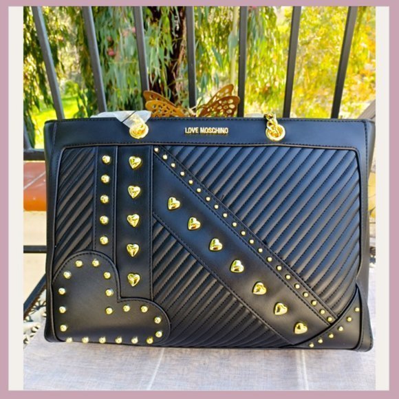 Love Moschino Handbags - Love Moschino Shoulder Bag with Hearts, Love Moschino Bag, Shoulder Bag
